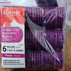 Annie Snap On Magnetic Rollers Purple x5 Packs New 1-3/4"
